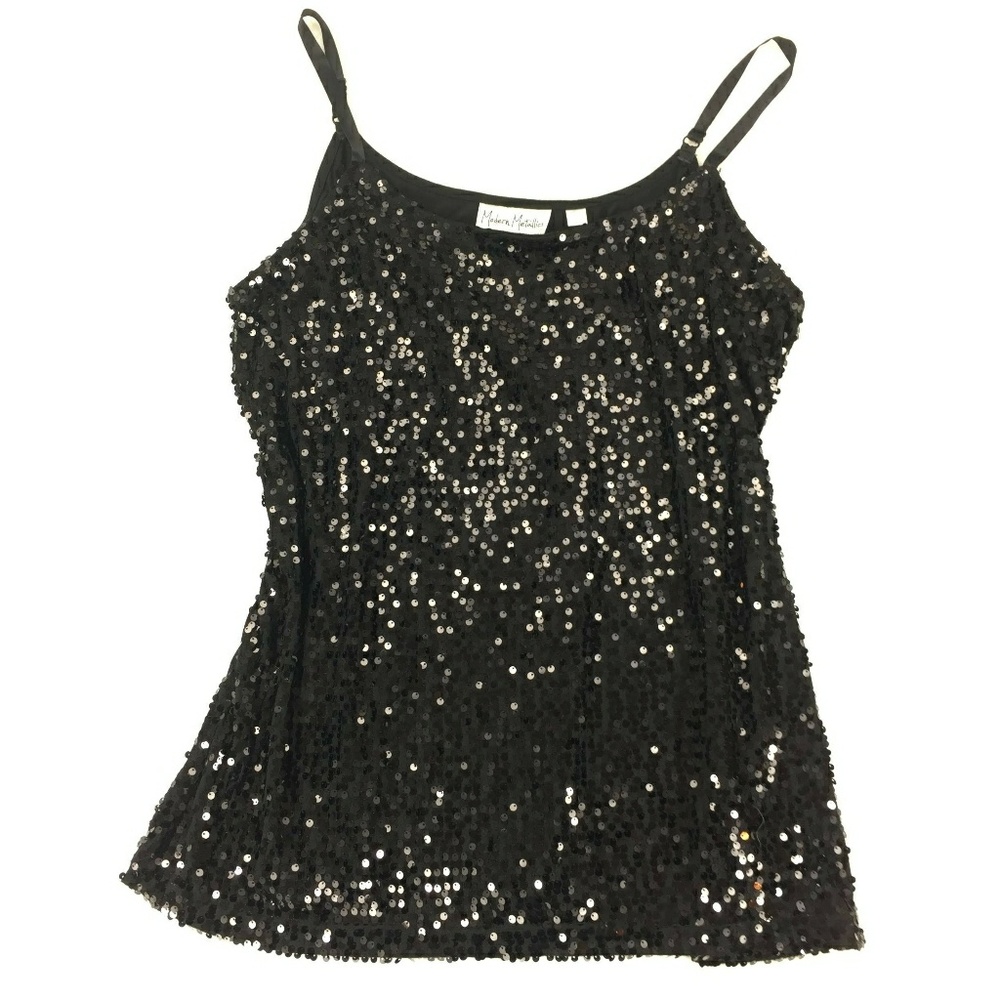 Modern Metallica Ave split side sequin tank 22 24 - Picture 1 of 6
